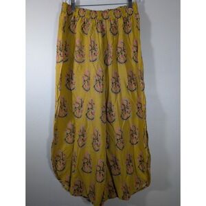 WorldMarket Women Pull On Pants SZ S/M Yellowish Pink Blue Elastic Waist Stretch